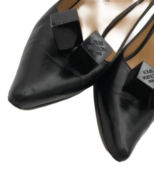 LOUIS VUITTON（ルイ ヴィトン）LOUIS VUITTON (ルイ ヴィトン) キューブレザーパンプス ブラック サイズ:37 1/2の古着・服飾アイテム