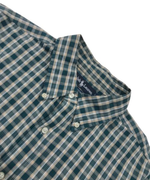 POLO RALPH LAUREN（ポロ・ラルフローレン）POLO RALPH LAUREN (ポロ・ラルフローレン) ボタンダウンシャツ／チェックシャツ グリーン サイズ:XLの古着・服飾アイテム