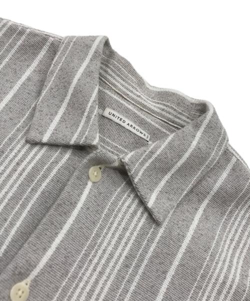 UNITED ARROWS TOKYO（ユナイテッドアローズトウキョウ）UNITED ARROWS TOKYO (ユナイテッドアローズトウキョウ) スクリーンメッシュストライプシャツ グレー サイズ:Lの古着・服飾アイテム