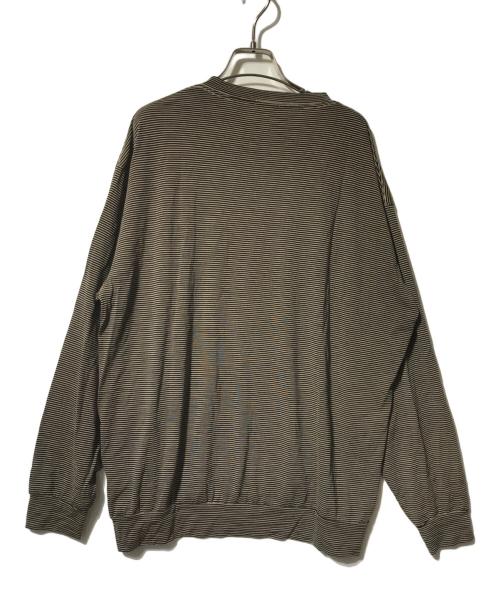 COMOLI（コモリ）COMOLI (コモリ) サマーウール長袖クルー ベージュ×ブラウン サイズ:4の古着・服飾アイテム