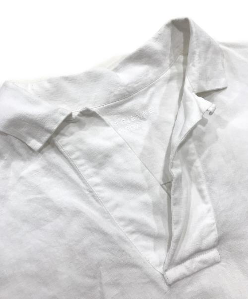 BOURRIENNE PARIS X（ブリエンヌ・パリ・ディス）BOURRIENNE PARIS X (ブリエンヌ・パリ・ディス) リネンスキッパーシャツ ホワイト サイズ:Lの古着・服飾アイテム