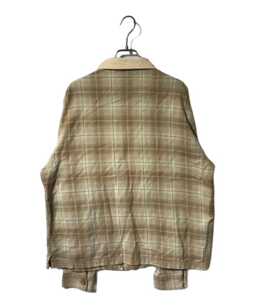 stussy（ステューシー）stussy (ステューシー) FRANK PLAID ZIP SHIRT/フランクプレイソジップシャツ ベージュ サイズ:Ｓの古着・服飾アイテム