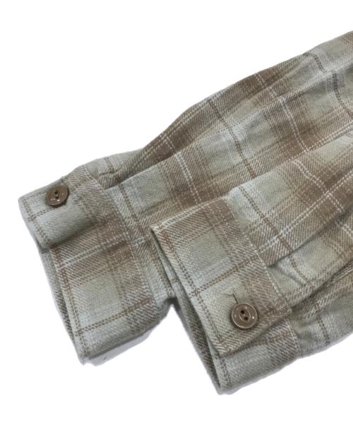stussy（ステューシー）stussy (ステューシー) FRANK PLAID ZIP SHIRT/フランクプレイソジップシャツ ベージュ サイズ:Ｓの古着・服飾アイテム