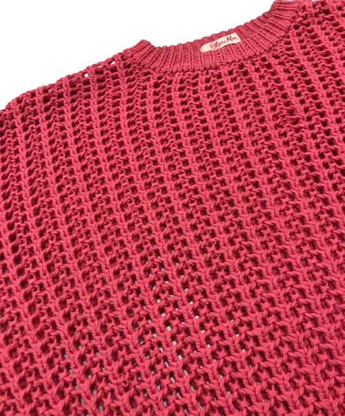 SYUMAN.（シュウマン）SYUMAN. (シュウマン) SYM bike chain knit pull over ピンク サイズ:Fの古着・服飾アイテム