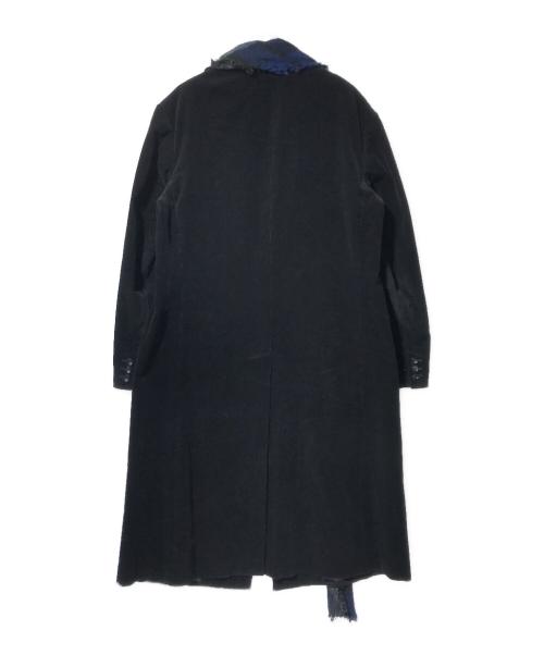 Yohji Yamamoto pour homme（ヨウジヤマモト プールオム）Yohji Yamamoto pour homme (ヨウジヤマモト プールオム) チェックストール付き ジャケット コート /PLAID STOLE JACKET ブラック サイズ:4の古着・服飾アイテム