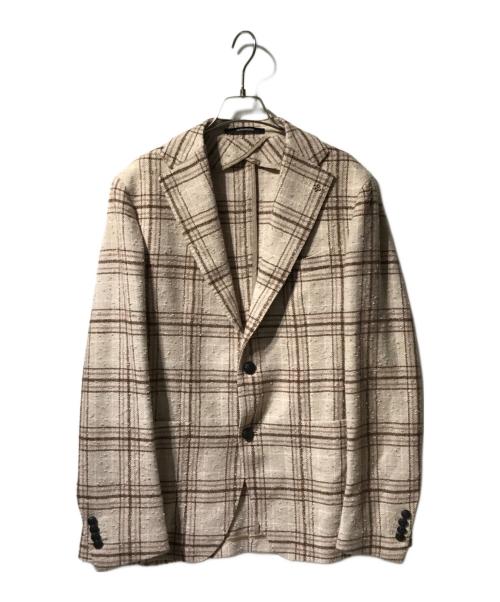 TAGLIATORE（タリアトーレ）TAGLIATORE (タリアトーレ) ウールシルクフランネル 2Bシングルテーラードジャケット ベージュ サイズ:48の古着・服飾アイテム