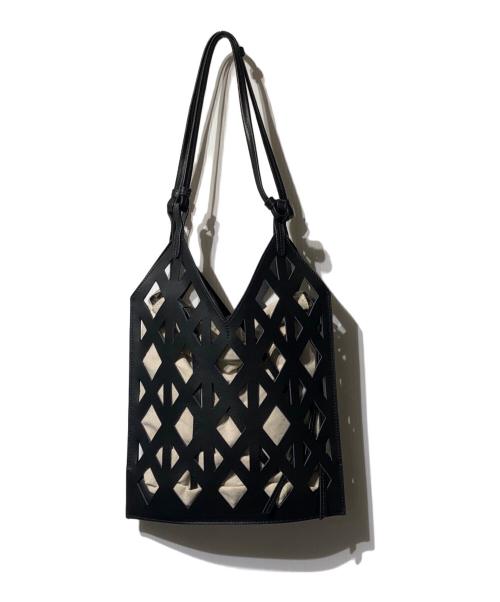 FEEL AND TASTE（フィールアンドテイスト）FEEL AND TASTE (フィールアンドテイスト) 2WAYミニバスケットバッグ ブラック×ベージュの古着・服飾アイテム