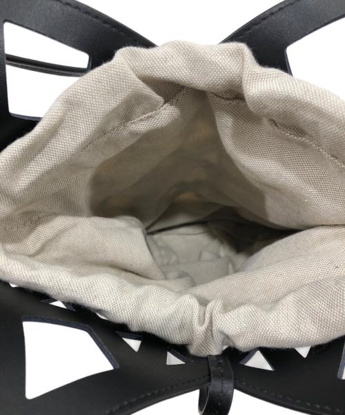 FEEL AND TASTE（フィールアンドテイスト）FEEL AND TASTE (フィールアンドテイスト) 2WAYミニバスケットバッグ ブラック×ベージュの古着・服飾アイテム