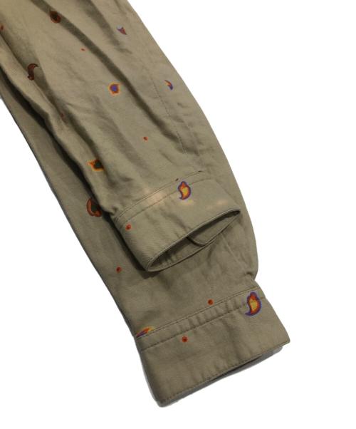 IS ISSEY SPORT（イッセイスポーツ）IS issey sport (イッセイスポーツ) 総柄スタンドカラーシャツ ベージュ サイズ:9の古着・服飾アイテム