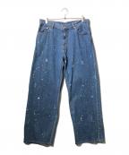 JOHNBULLジョンブル）の古着「ペンキ加工デニムパンツ」｜インディゴ