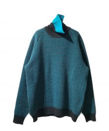 KOLOR（カラー）の古着「ハイネックニット」｜ブラック×ブルー