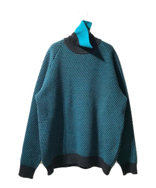 KOLOR（カラー）KOLOR (カラー) ハイネックニット ブラック×ブルー サイズ:5の古着・服飾アイテム