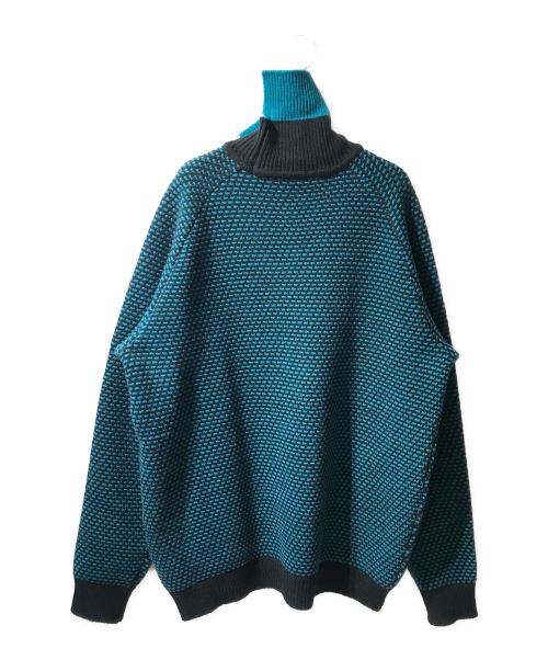 KOLOR（カラー）KOLOR (カラー) ハイネックニット ブラック×ブルー サイズ:5の古着・服飾アイテム