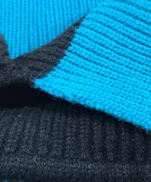 KOLOR（カラー）KOLOR (カラー) ハイネックニット ブラック×ブルー サイズ:5の古着・服飾アイテム