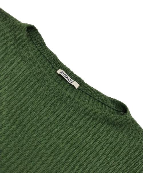 AURALEE（オーラリー）AURALEE (オーラリー) RIB KNIT BOAT NECK グリーン サイズ:4の古着・服飾アイテム