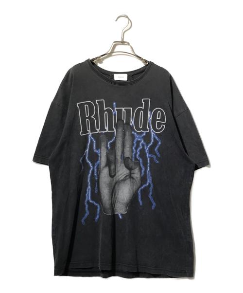 RHUDE（ルード）RHUDE (ルード) プリントTシャツ ブラック サイズ:XLの古着・服飾アイテム