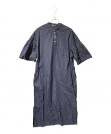 mizuiro-ind（ミズイロインド）の古着「ピンタック スリーブ ロング ワンピース」｜ネイビー