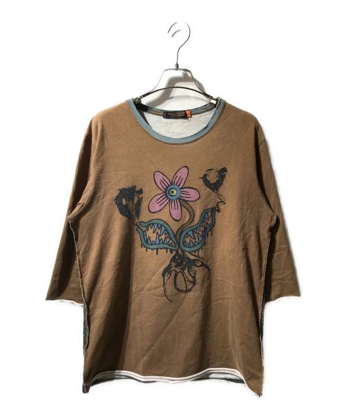 UNDERCOVERISM（アンダーカバーイズム）UNDERCOVERISM (アンダーカバーイズム) 食虫植物プリントカットソー ブラウン サイズ:2の古着・服飾アイテム