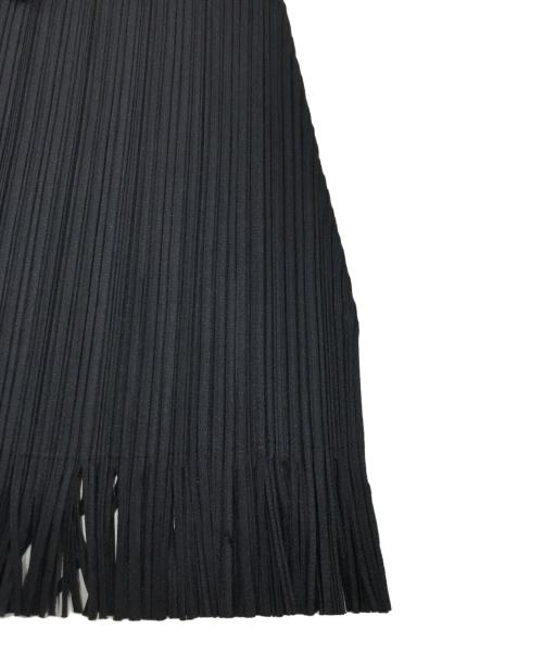 PLEATS PLEASE（プリーツプリーズ）PLEATS PLEASE (プリーツプリーズ) フリンジノースリーブカットソー ブラック サイズ:3の古着・服飾アイテム