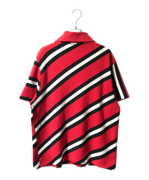 BALENCIAGA（バレンシアガ）BALENCIAGA (バレンシアガ) スパイラルニットポロシャツ レッド サイズ:Lの古着・服飾アイテム