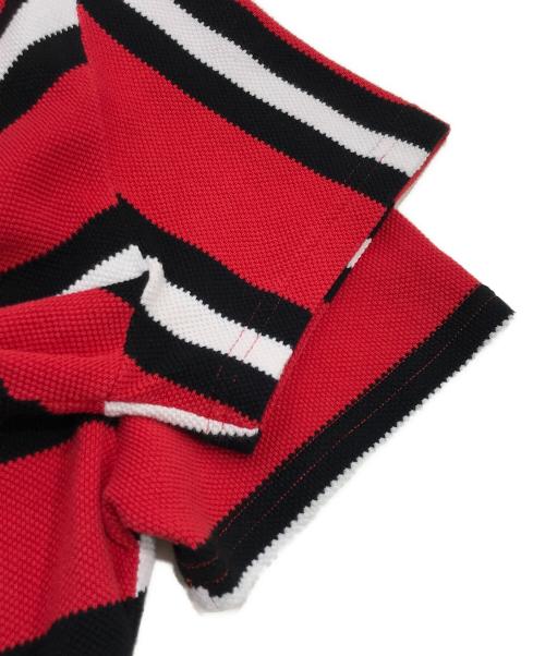 BALENCIAGA（バレンシアガ）BALENCIAGA (バレンシアガ) スパイラルニットポロシャツ レッド サイズ:Lの古着・服飾アイテム