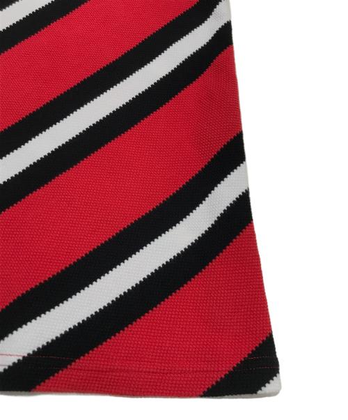 BALENCIAGA（バレンシアガ）BALENCIAGA (バレンシアガ) スパイラルニットポロシャツ レッド サイズ:Lの古着・服飾アイテム