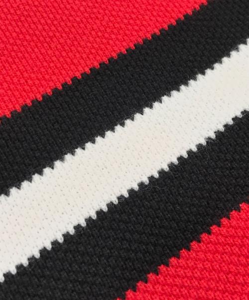 BALENCIAGA（バレンシアガ）BALENCIAGA (バレンシアガ) スパイラルニットポロシャツ レッド サイズ:Lの古着・服飾アイテム