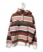 SUPREMEシュプリーム）の古着「Striped Hooded Sweatshirt」｜ブラウン×レッド