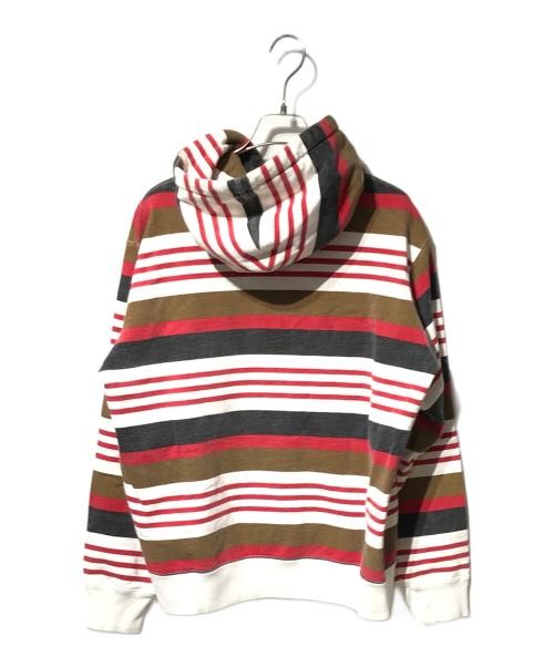 SUPREME（シュプリーム）SUPREME (シュプリーム) Striped Hooded Sweatshirt ブラウン×レッド サイズ:Sの古着・服飾アイテム
