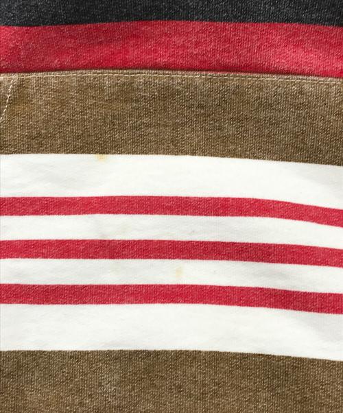 SUPREME（シュプリーム）SUPREME (シュプリーム) Striped Hooded Sweatshirt ブラウン×レッド サイズ:Sの古着・服飾アイテム