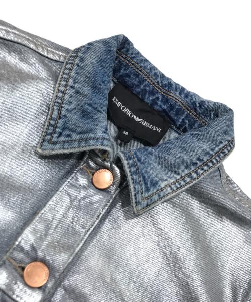 EMPORIO ARMANI（エンポリオ アルマーニ）EMPORIO ARMANI (エンポリオアルマーニ) シルバーペイントデニムジャケット インディゴ サイズ:38の古着・服飾アイテム