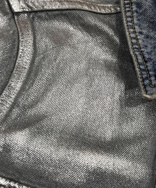 EMPORIO ARMANI（エンポリオ アルマーニ）EMPORIO ARMANI (エンポリオアルマーニ) シルバーペイントデニムジャケット インディゴ サイズ:38の古着・服飾アイテム