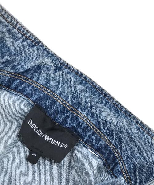 EMPORIO ARMANI（エンポリオ アルマーニ）EMPORIO ARMANI (エンポリオアルマーニ) シルバーペイントデニムジャケット インディゴ サイズ:38の古着・服飾アイテム