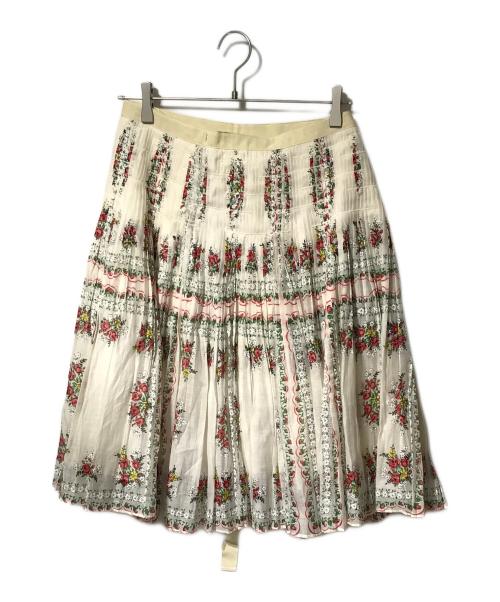 TORY BURCH（トリーバーチ）TORY BURCH (トリーバーチ) フローラルラップスカート アイボリーの古着・服飾アイテム