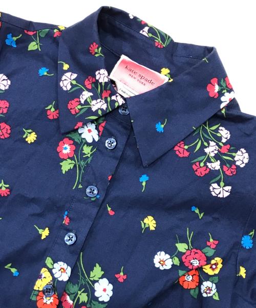 Kate Spade（ケイトスペード）Kate Spade (ケイトスペード) フローラルワンピース ネイビー サイズ:Sの古着・服飾アイテム