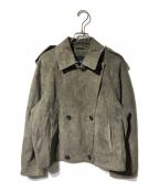 WEEKEND Max Maraウィークエンド マックスマーラ）の古着「スウェードラムレザーライダースジャケット」｜カーキ