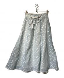 Snidel（スナイデル）の古着「フラワージャガードスカート」｜ブルー