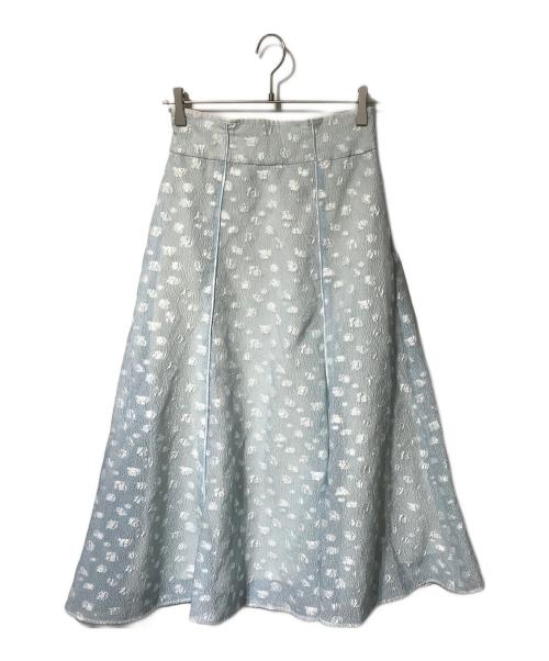 Snidel（スナイデル）Snidel (スナイデル) フラワージャガードスカート ブルー サイズ:1の古着・服飾アイテム