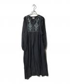 Unitageユニテージ）の古着「スパンコール刺繍ロングスリーブOP」｜ブラック