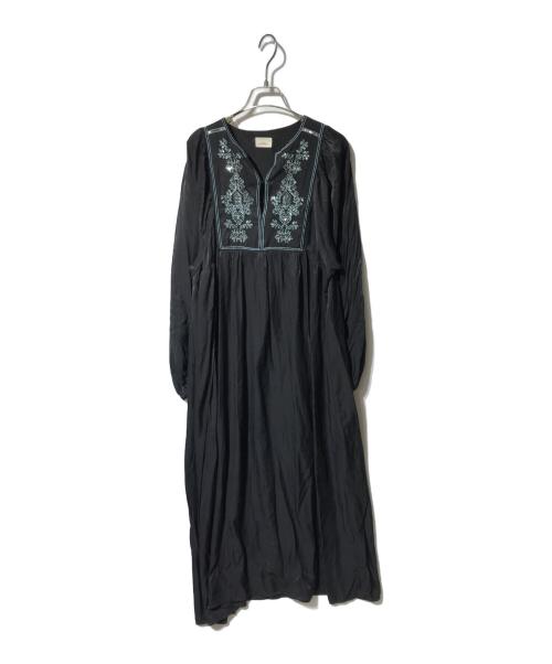 Unitage（ユニテージ）Unitage (ユニテージ) スパンコール刺繍ロングスリーブOP ブラック サイズ:Fの古着・服飾アイテム