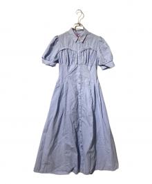 POLO BCS×DazzliN（ポロ・ビーシーエス×ダズリン）の古着「コルセットスウィッチングシャツワンピース」｜ブルー