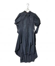 POLO BCS（ポロ・ビーシーエス）の古着「ヘムレイヤードシャツワンピース」｜ネイビー