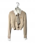 POLO BCS×DazzliNポロ・ビーシーエス×ダズリン）の古着「シャツドッキングケーブルニットトップス」｜ベージュ