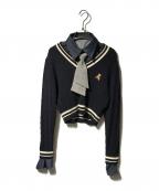 POLO BCS×DazzliNポロ・ビーシーエス×ダズリン）の古着「シャツドッキングケーブルニットトップス」｜ネイビー