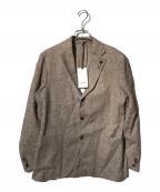 LARDINIラルディーニ）の古着「リネンウールバスケットクロスジャケット」｜ブラウン
