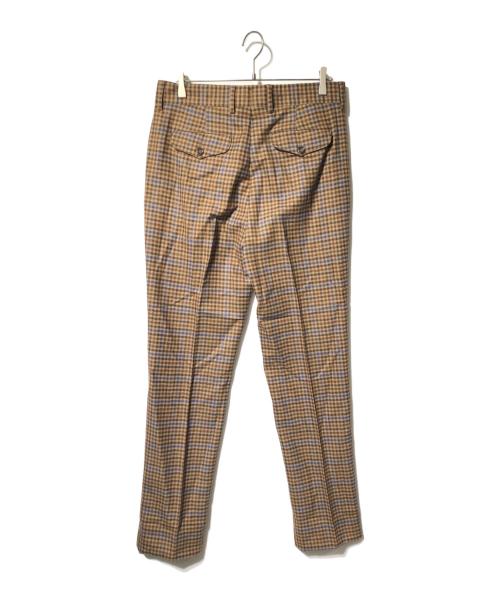 LARDINI（ラルディーニ）LARDINI (ラルディーニ) ウールチェックパンツ ブラウン サイズ:48の古着・服飾アイテム
