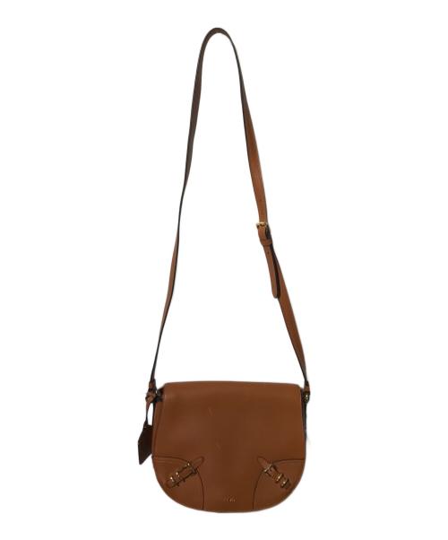 LAUREN RALPH LAUREN（ローレンラルフローレン）LAUREN RALPH LAUREN (ローレンラルフローレン) レザーショルダーバッグ ブラウンの古着・服飾アイテム