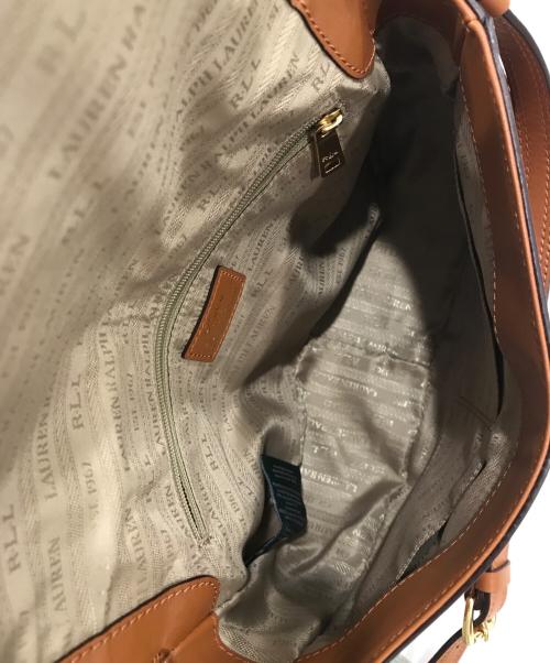LAUREN RALPH LAUREN（ローレンラルフローレン）LAUREN RALPH LAUREN (ローレンラルフローレン) レザーショルダーバッグ ブラウンの古着・服飾アイテム