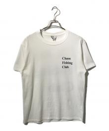CHAOS FISHING CLUB（カオスフィッシングクラブ）の古着「ロゴプリントtシャツ」｜ホワイト