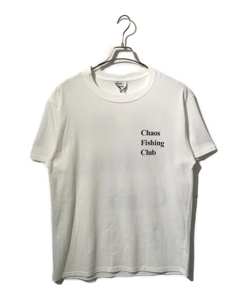 CHAOS FISHING CLUB（カオスフィッシングクラブ）CHAOS FISHING CLUB (カオスフィッシングクラブ) ロゴプリントtシャツ ホワイト サイズ:Mの古着・服飾アイテム